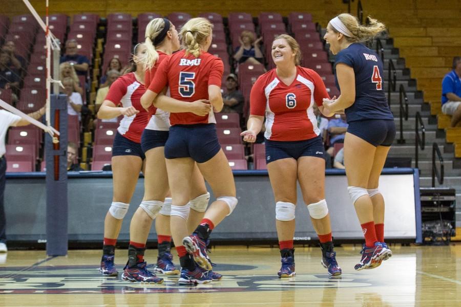 The Colonials used three straight set wins Friday night to defeat The Citadel and earn their first win of the season.