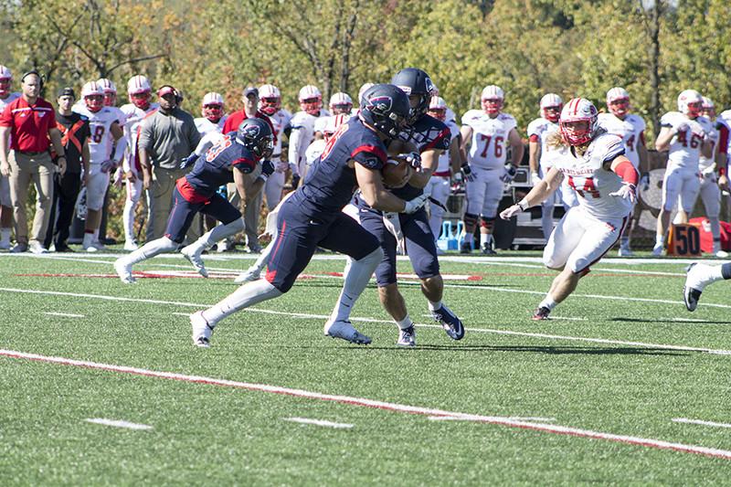 RMU fell to 0-2 Saturday after a 13-0 loss at Dayton. The game was shortened due to severe weather in the fourth quarter.
