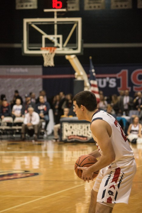 Matty McConnell recorded 20 points Wednesday evening helping the Colonials move on to the NEC Tournament Semifinals.