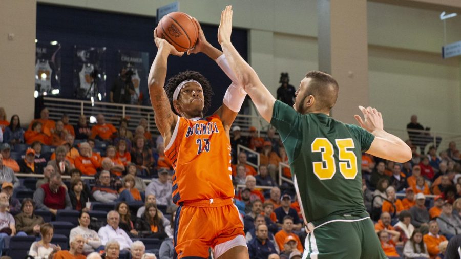 Kahliel Spear, who transferred to Robert Morris from Bucknell for this season, will have to sit out the entire 2020-21 season due to the NCAA denying his transfer waiver request. Photo Credit: Bucknell Athletics