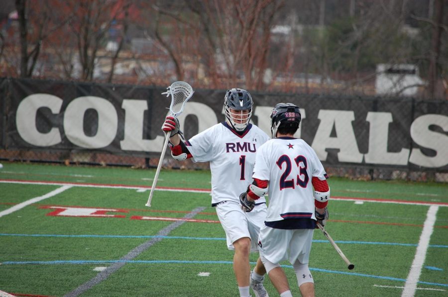Ryan Smith (1) and Corson Kealey (23) will be co-captains for mens lacrosse in the upcoming campaign. Photo Credit: Megan Frey