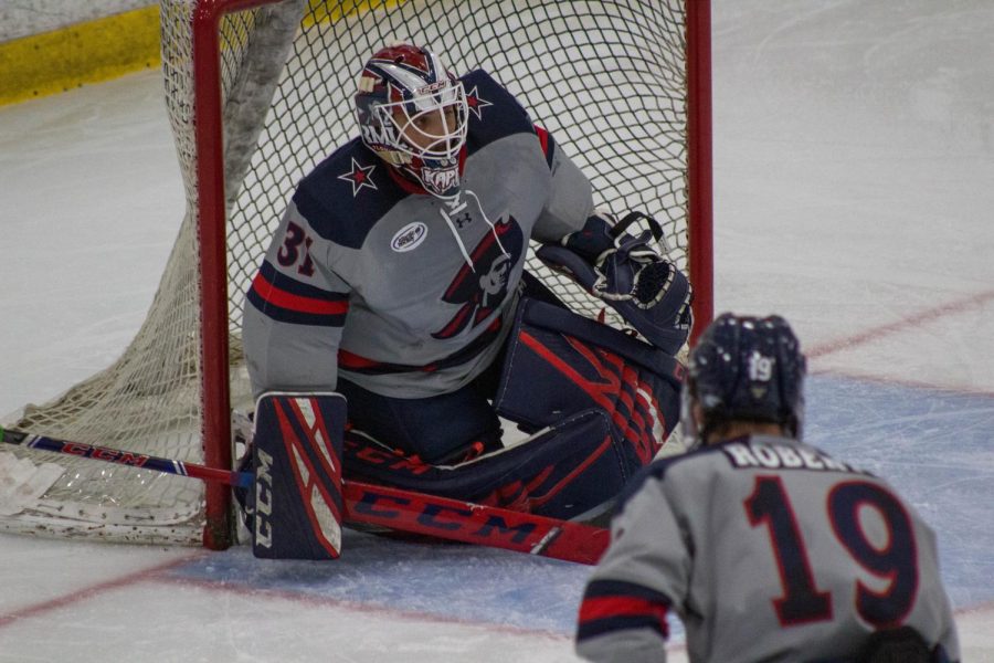 Justin Kapelmaster earned the win in his AHL debut last night. Photo Credit: Garret Roberts