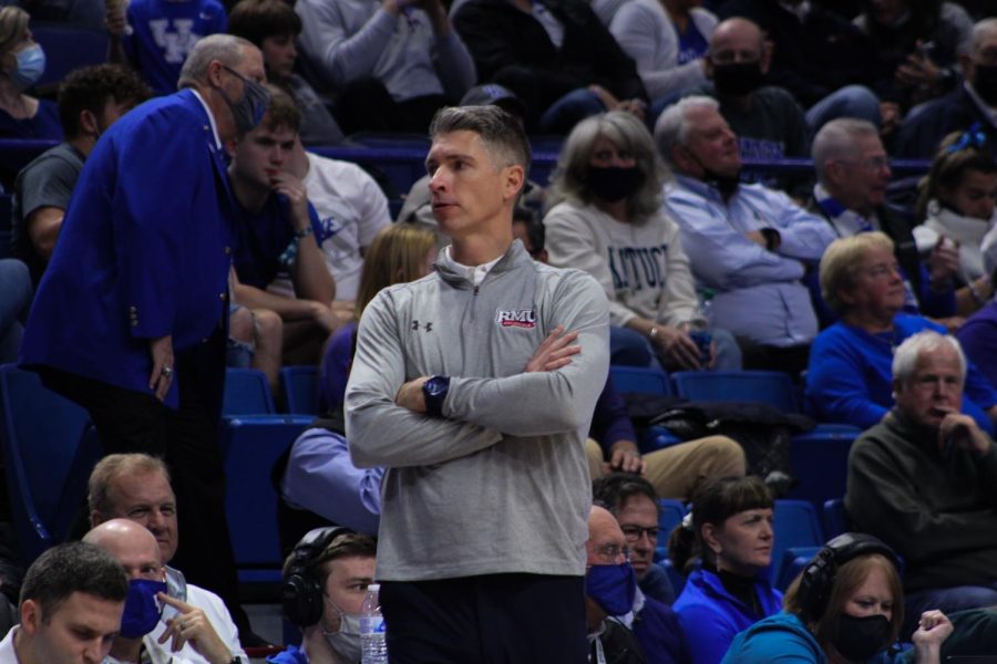 Andy Toole looks on during his teams game against Kentucky. Photo credit: Tyler Gallo