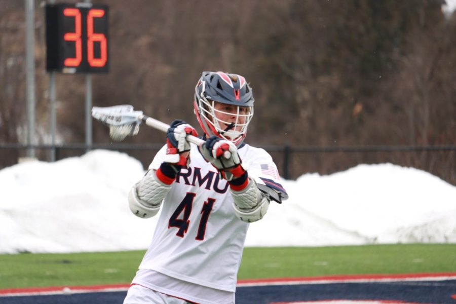 Taggart Clark surveys the field in Robert Morris game versus Bucknell Saturday afternoon. Photo credit: Ethan Morrison