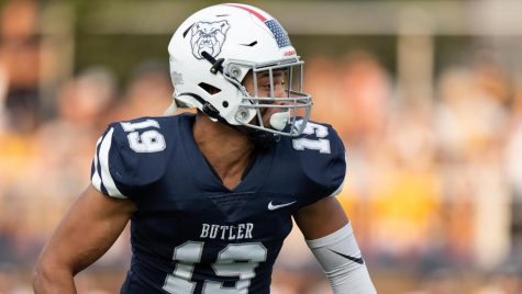 Bradley Magee takes the field for Butler. Photo credit: Butler Athletics