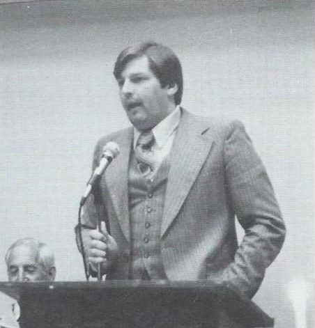 Ken Mease speaking in the 1970s as Athletic Director at Robert Morris Photo credit: Kurt Mease/Twitter