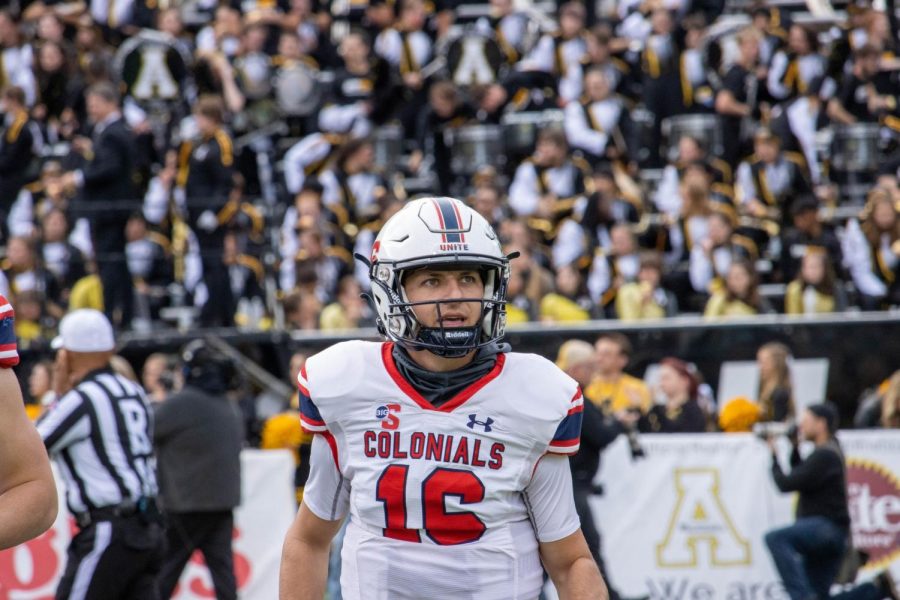 Anthony+Chiccitt+in+the+42-3+loss+to+Appalachian+State+on+October+29%2C+2022+Photo+credit%3A+Ethan+Morrison