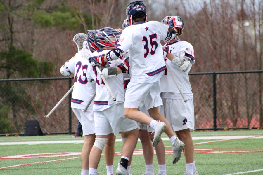 The team celebrates a goal against Marquette on March 19, 2022 Photo credit: Tyler Gallo