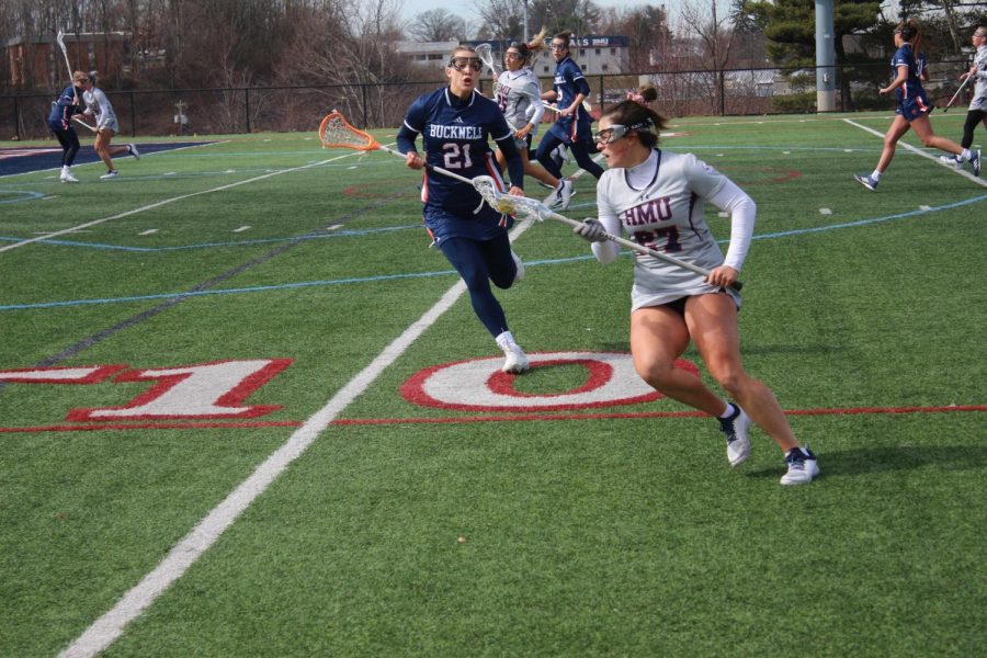 Jerica Obee had two goals in the 15-7 loss to UMBC Saturday Photo credit: Colby Sherwin
