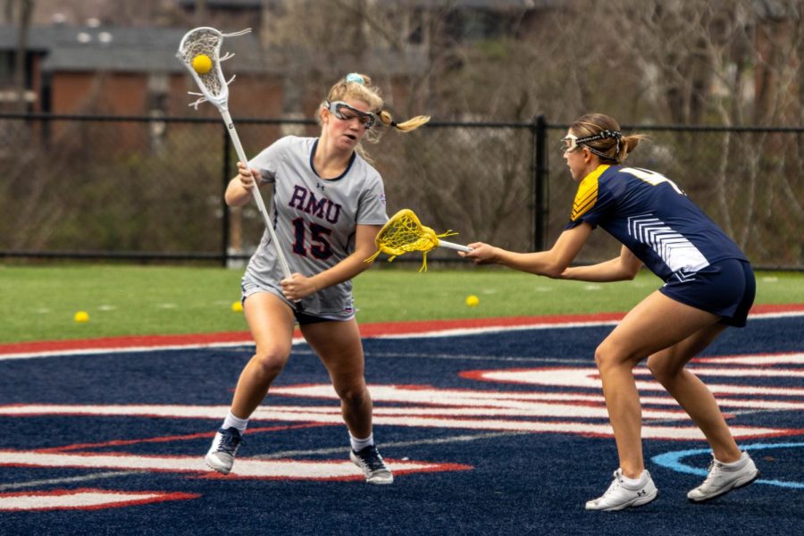 Lillli Hadden had a goal and assist in the 13-10 loss to Kent State Photo credit: Ethan Morrison