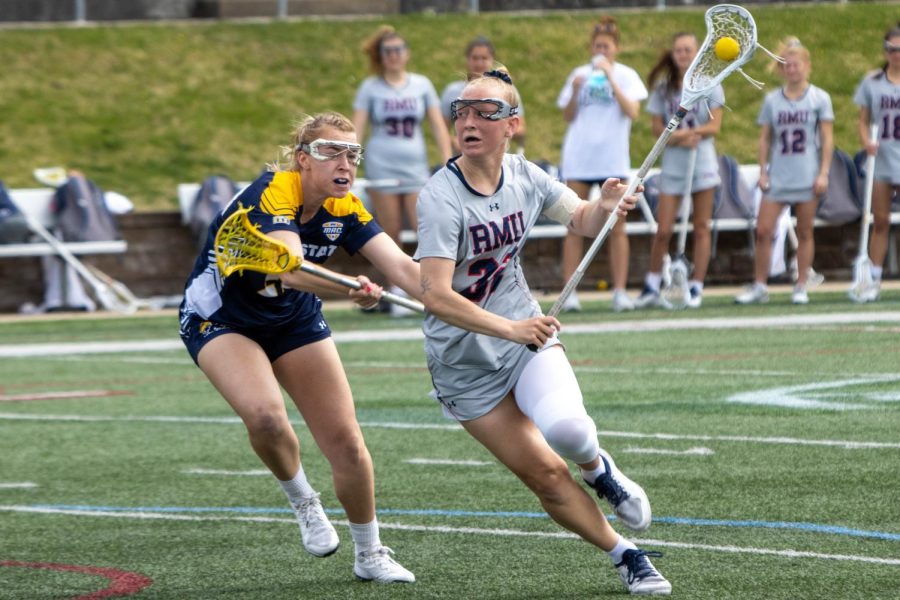 Chelsea Coleman led the team with three goals in the 13-10 loss to Kent State Photo credit: Ethan Morrison