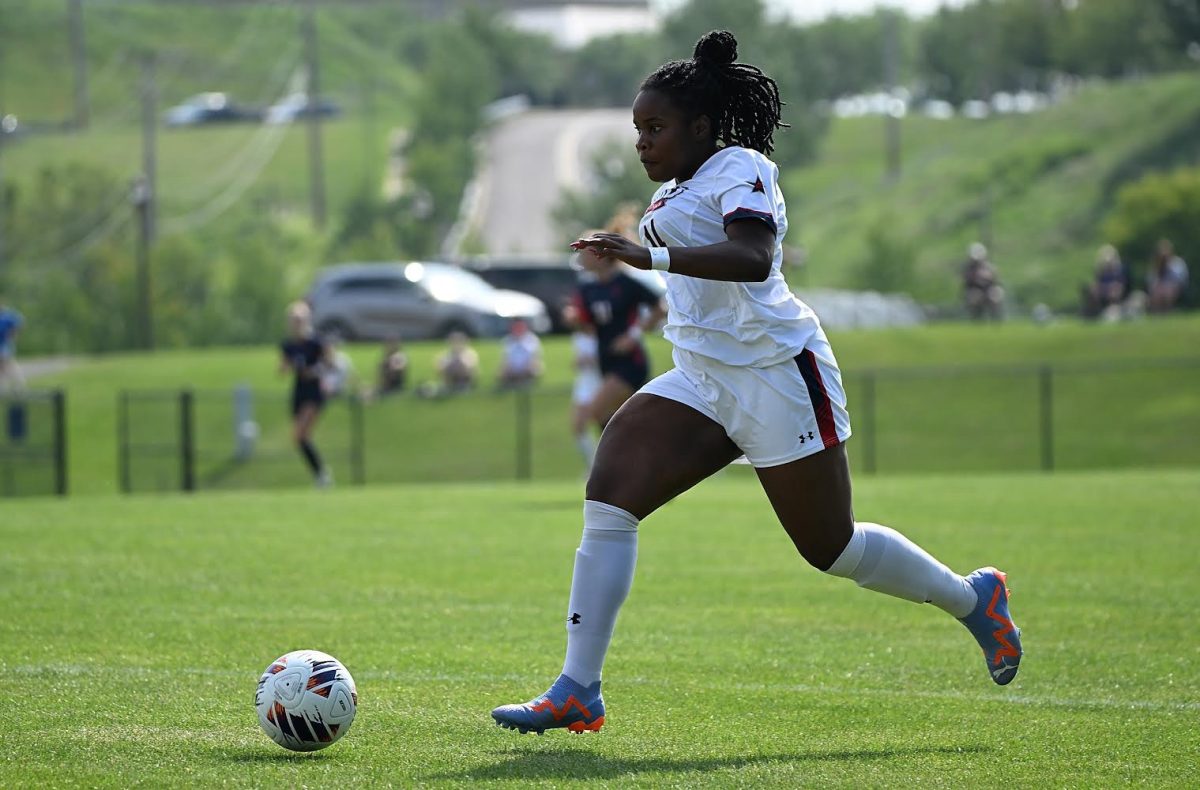 Nduka leads the conference with five goals this season, including three in the last two games. Photo credit: Justin Berl/RMU Athletics