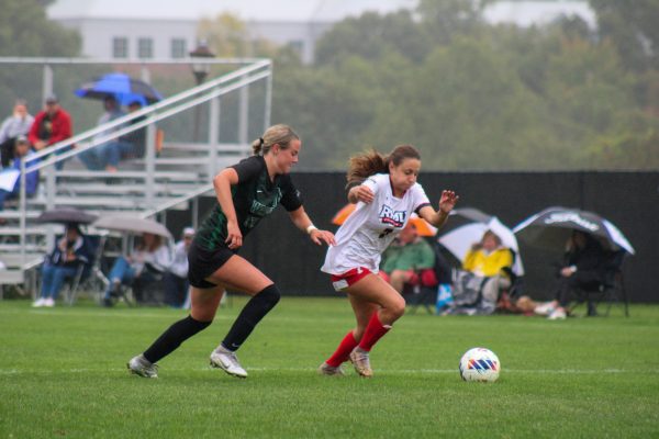 Moments before Kearns scored her fourth goal of the game against Wright State on Sunday.